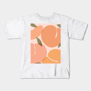 Cute Peaches Pattern Peach Pastel Kids T-Shirt